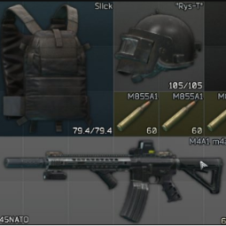 Any equipment - Helmet, gear, weapon + bullets. 0